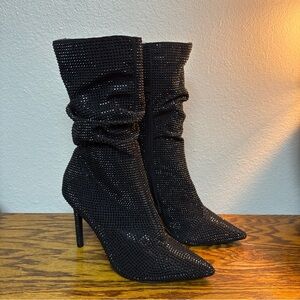 Thalia Sodi Raquell Rhinestone slouch dress boots size 9M